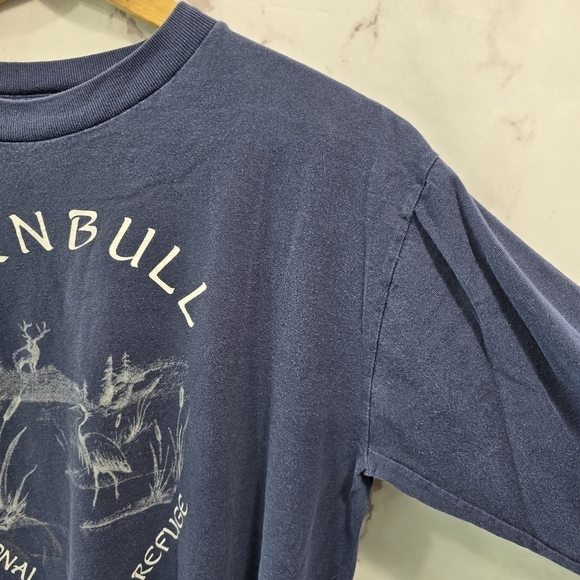 Turnball Wildlife Refuge Shirt Womens Large Blue 90s Crew Neck Long Sleeve WA - Picture 10 of 11